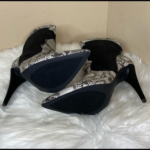 Capri Snake Print Suede Heel Bootie - Picture 7 of 7
